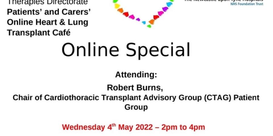 Transplant Cafe : 4th May, 2-4pm