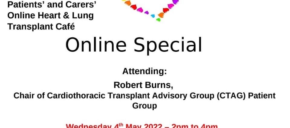 Transplant Cafe : 4th May, 2-4pm